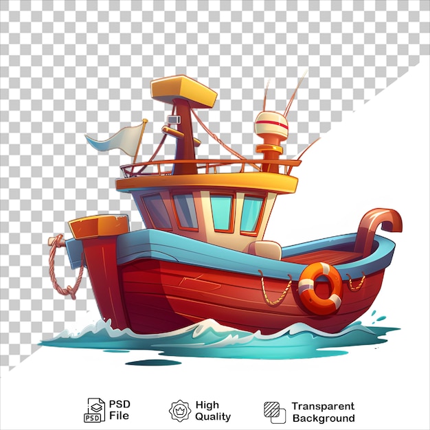 Wooden Boat Illustration in Fun Cartoon Style