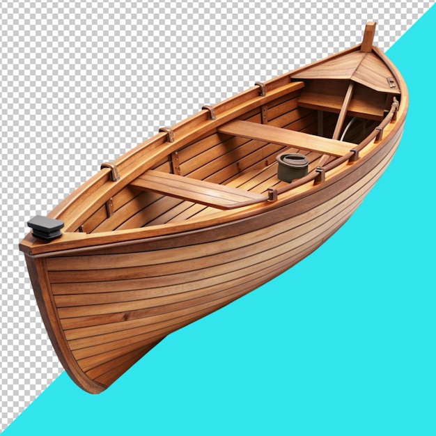 PSD wooden boat on transperent background