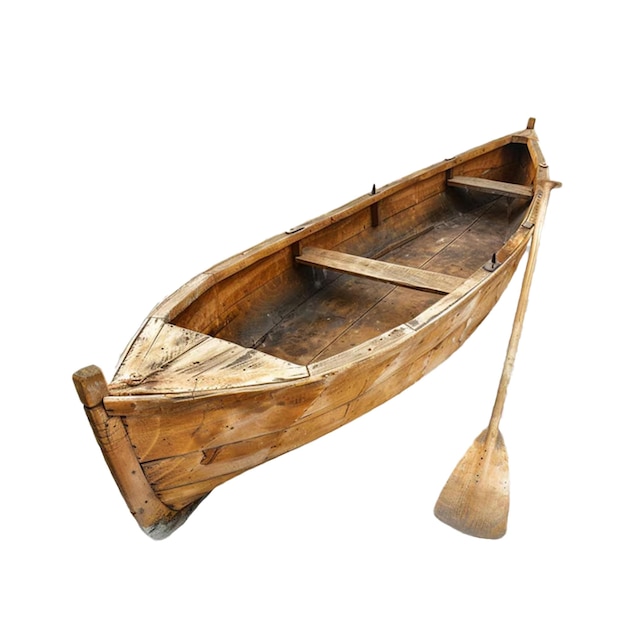 a wooden boat with a wooden oar that says oar on the front