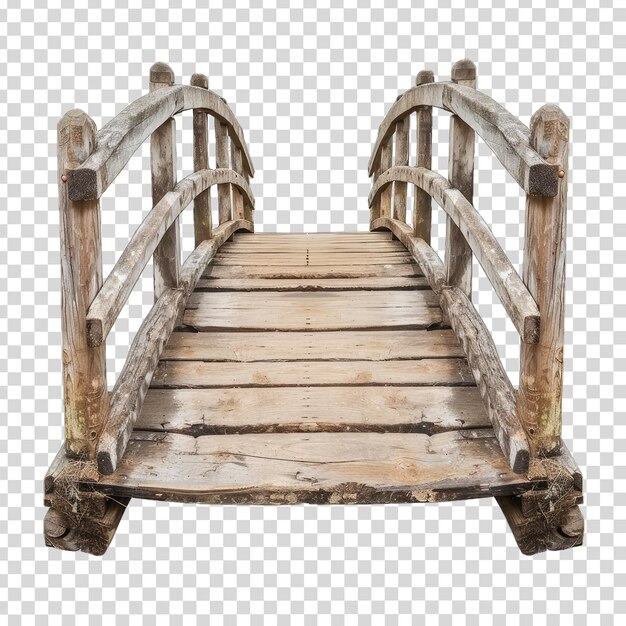 a wooden bridge with a wooden plank that has the number 1 on it