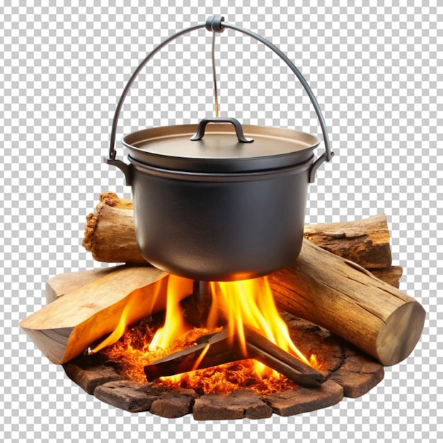 PSD wooden campfire flame