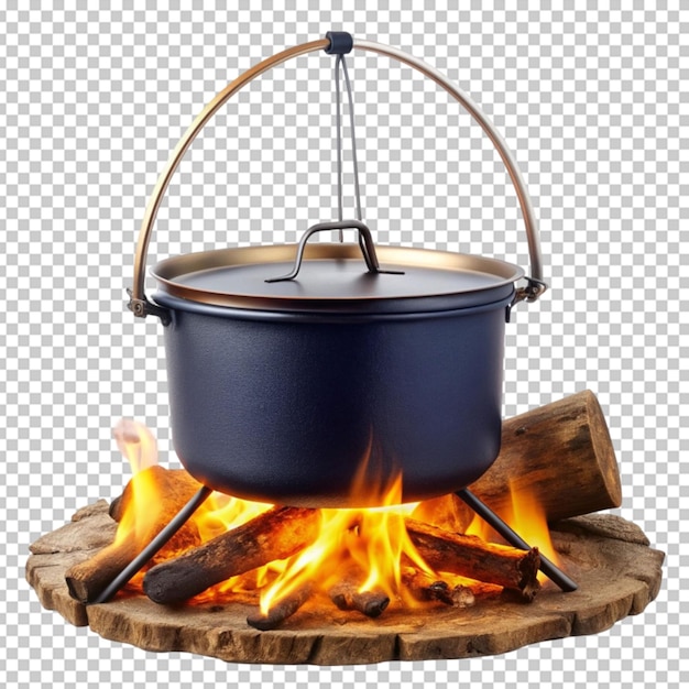 Wooden campfire flame