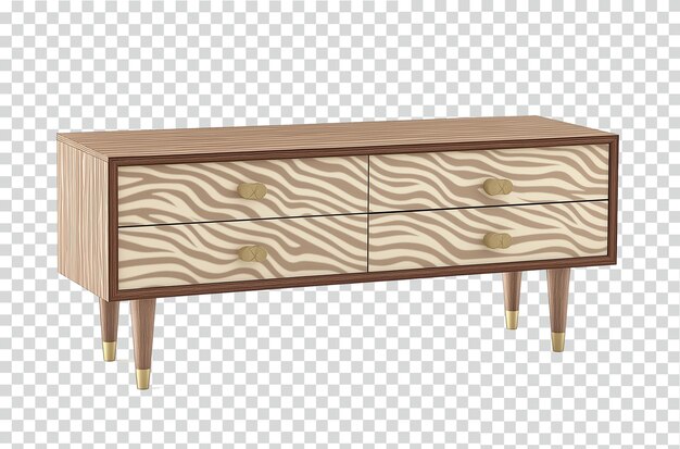 PSD a wooden chest of drawers with a design of a design on it