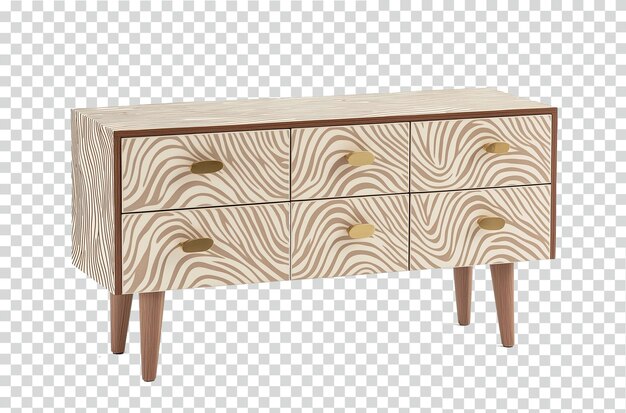 PSD a wooden chest of drawers with a design of a design on it