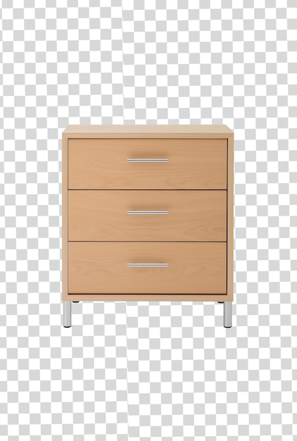 wooden chest with drawers on a transparent background