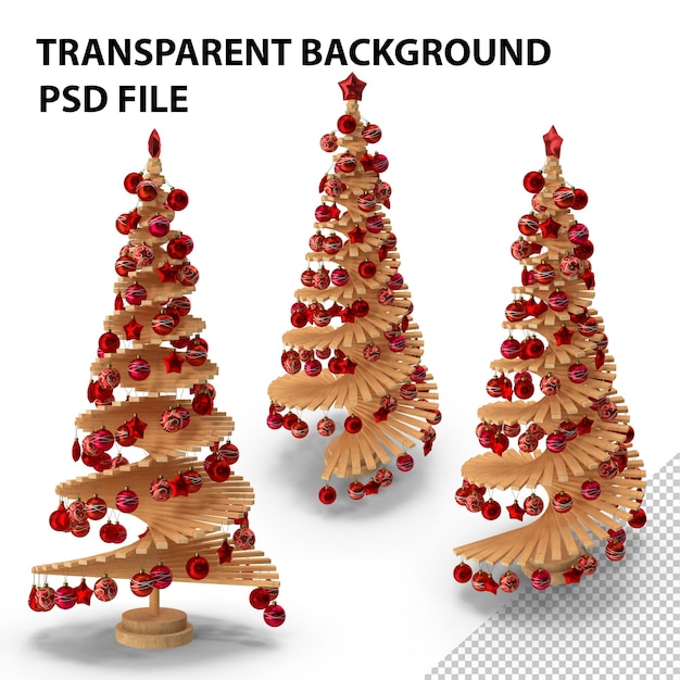 Wooden Christmas Tree PNG