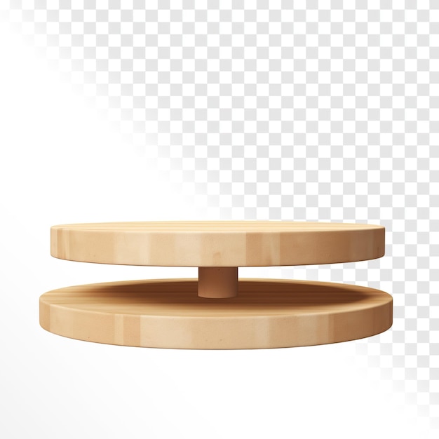 wooden circle Pedestal podium transparent background