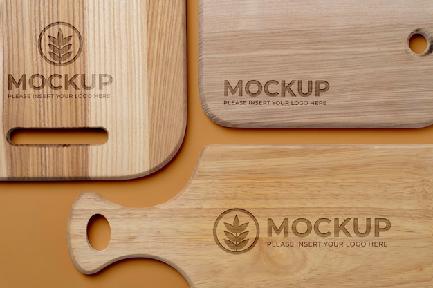 Wooden cutting board mock-up design