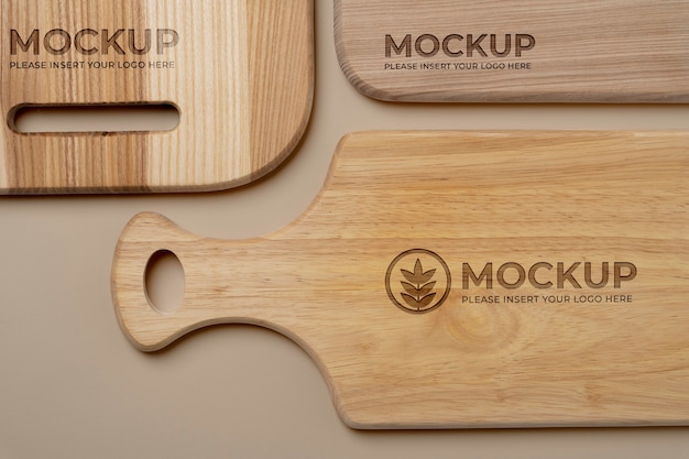 Wooden cutting board mock-up design