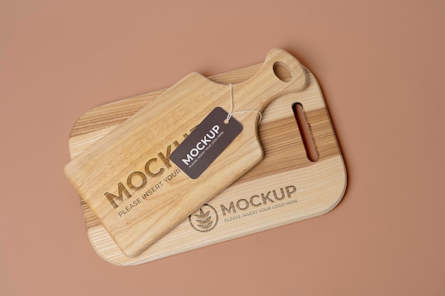 Wooden cutting board mock-up design