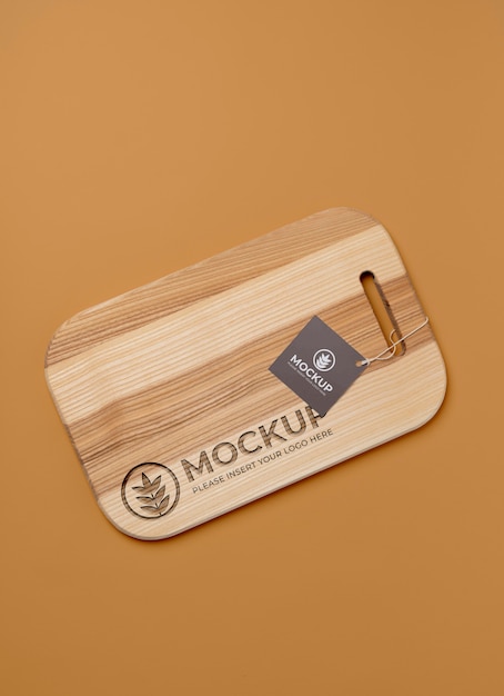 Wooden cutting board mock-up design