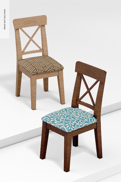 Wooden Dining Chairs Mockup