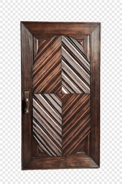 PSD a wooden door with a square opening that has a square opening