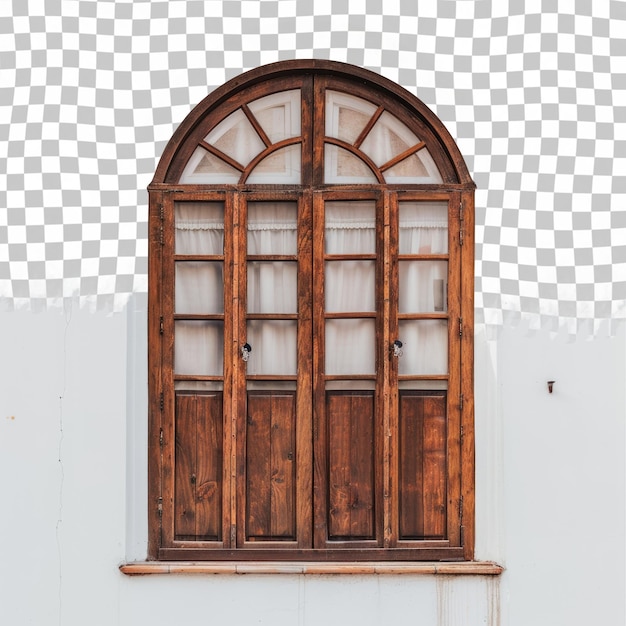 a wooden door with a window that says  the number 1  on it