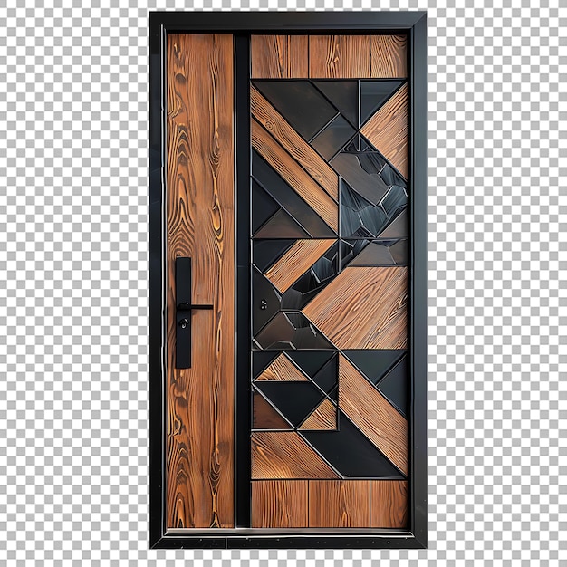 PSD wooden doors collection isolated on transparent background