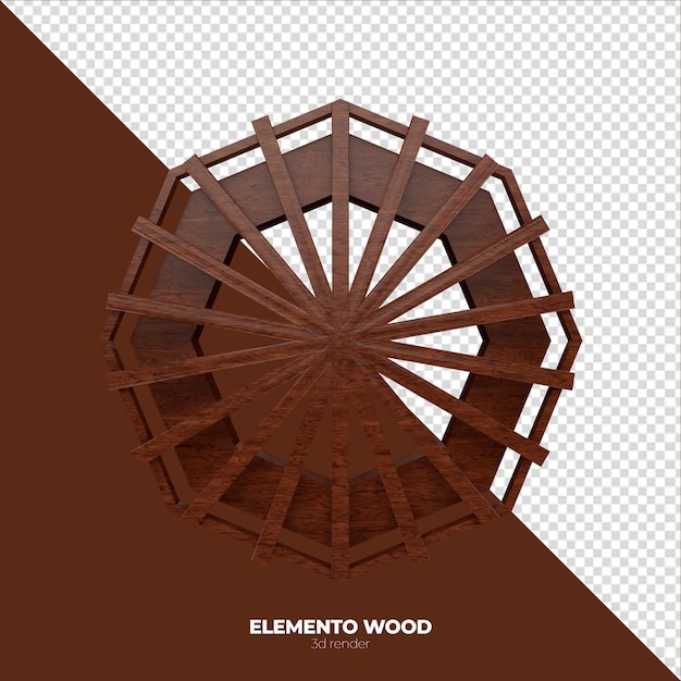 wooden element 3d rendering