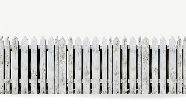 Wooden fence isolated on white background