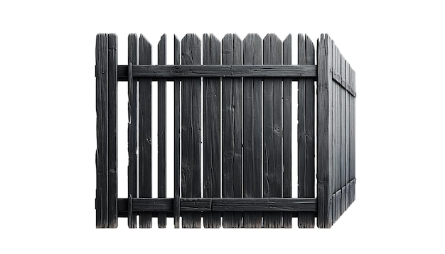 Wooden fence isolated on white background