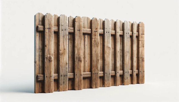 Wooden fence isolated on white background