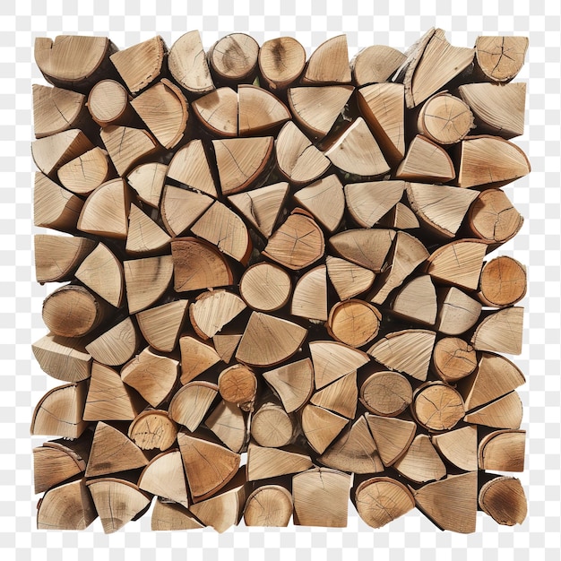 Wooden firewood isolated on transparent background PNG