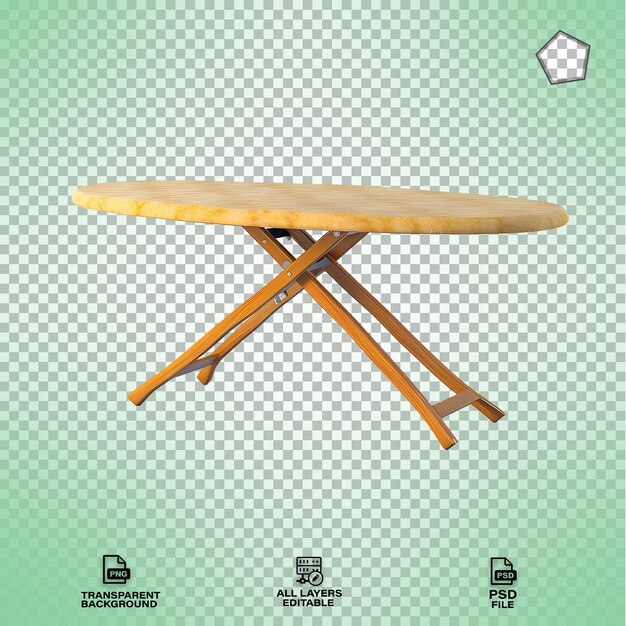 PSD wooden folding table isolated isolated on transparent background