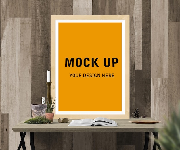 PSD wooden frame mockup psd