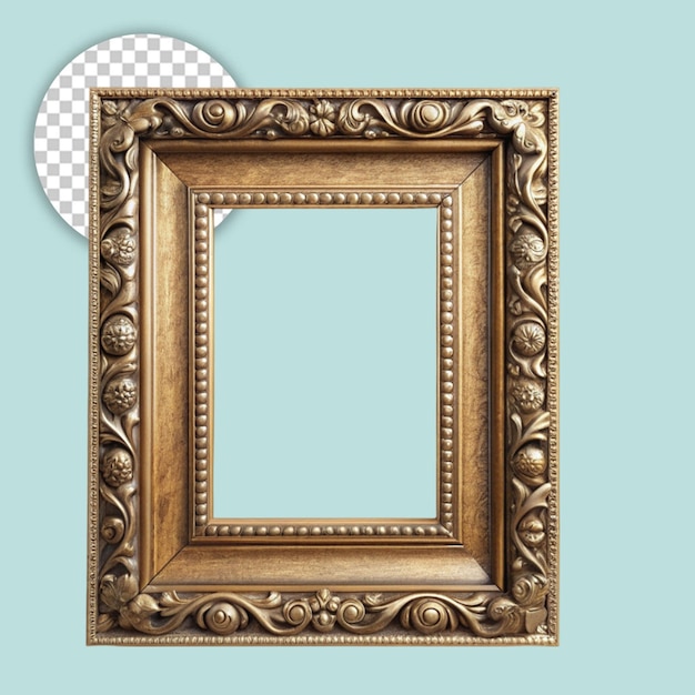 PSD wooden frame retro picture frame molduras quadros de madeira retro 0n transparent background