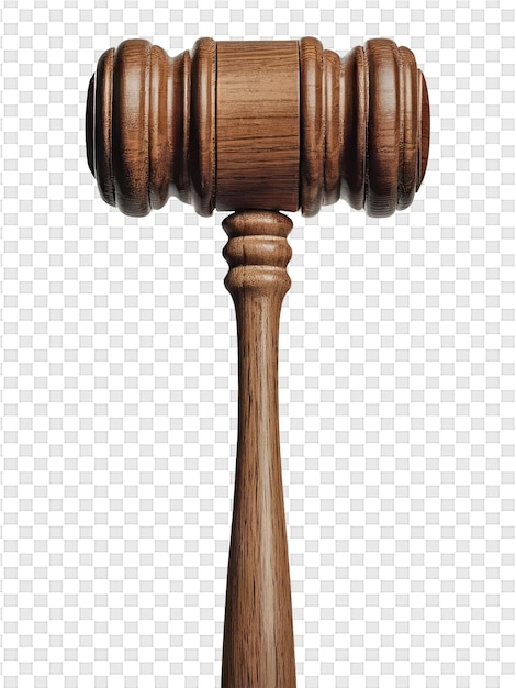 PSD wooden gavel on a white background