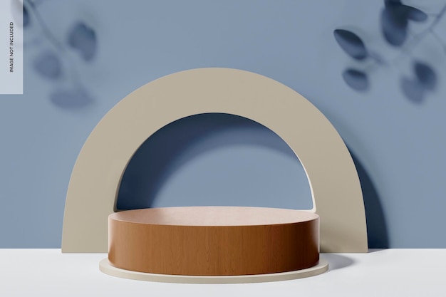 Wooden Half Circle Backdrop Mockup, Front View