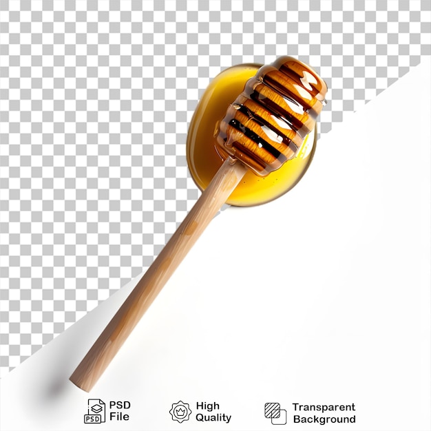 wooden honey spoon isolated on white background with png file