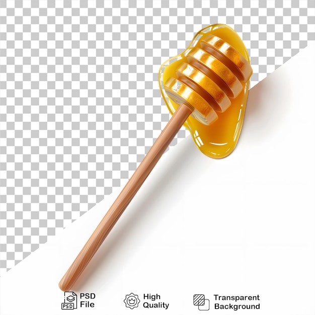 wooden honey spoon isolated on white background with png file