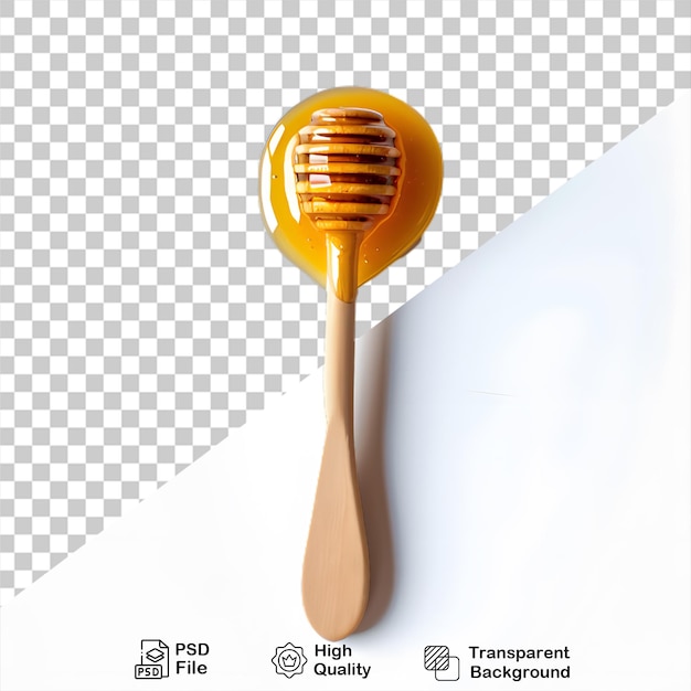 wooden honey spoon isolated on white background with png file