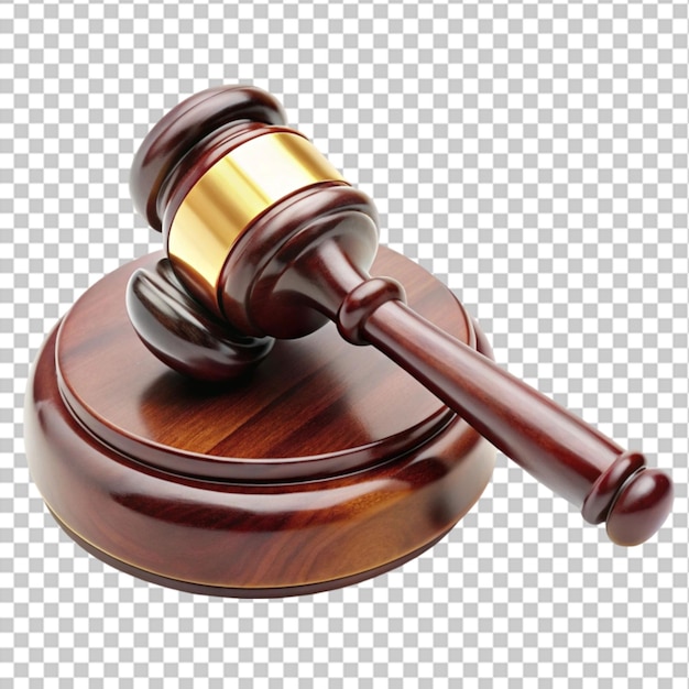 A wooden judge gavel transparent background