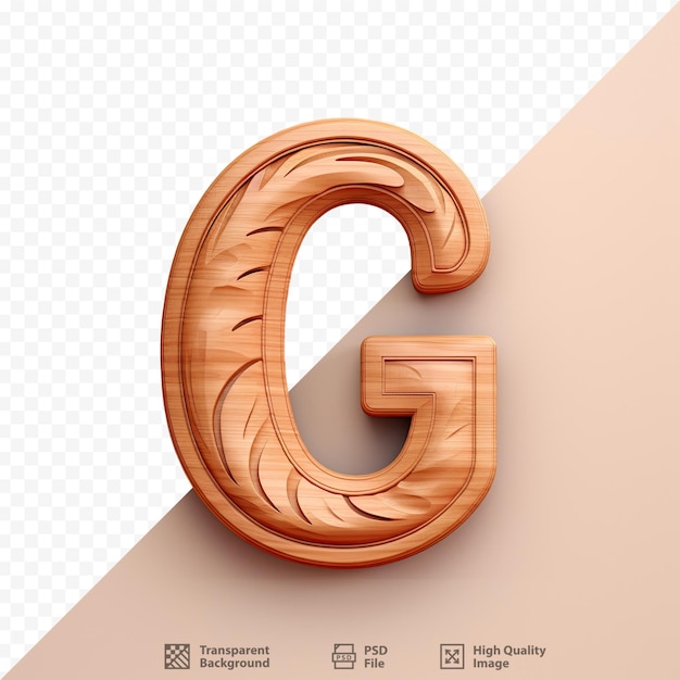 a wooden letter g that is made by wood.