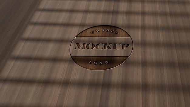 Wooden logo mock-up design