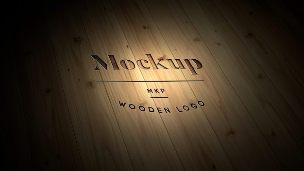 Wooden logo mockup