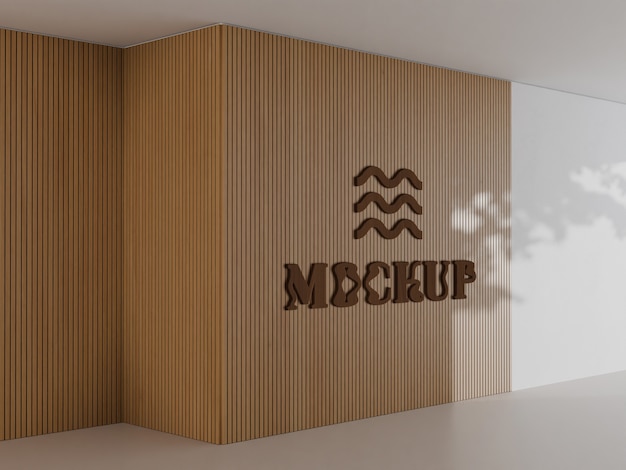 Wooden logo  sign mockup