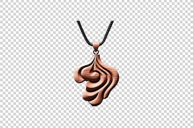 PSD wooden pendant isolated on transparent background