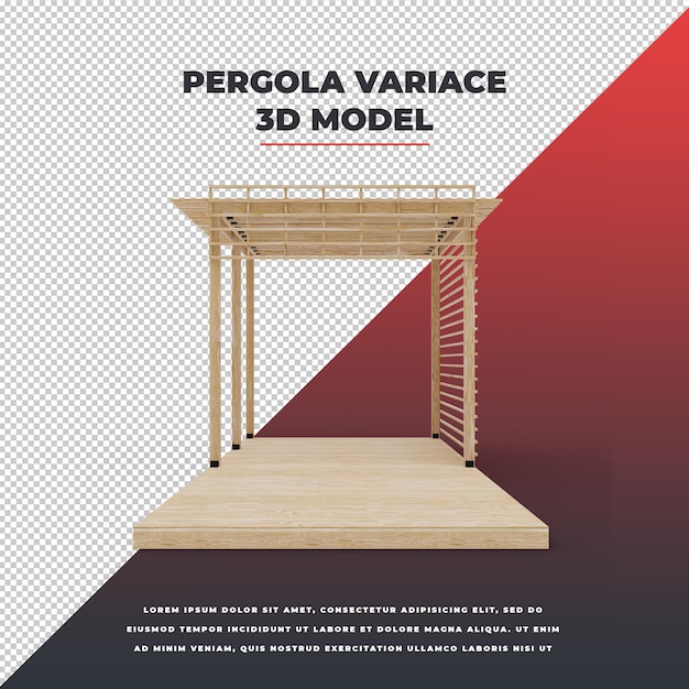 PSD wooden pergola variace