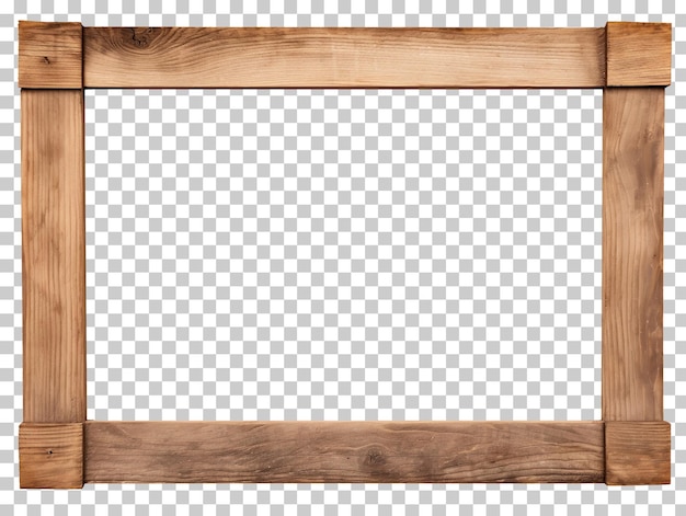 Wooden photo frame isolated on transparent background png psd