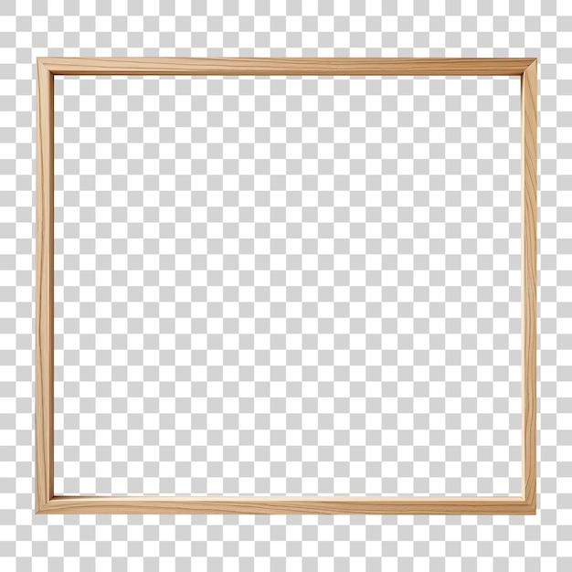 PSD wooden photo frame isolated on transparent background