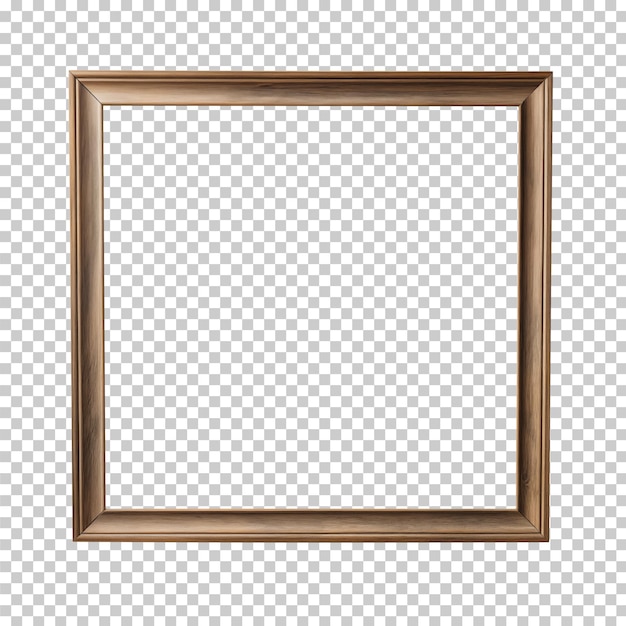 Wooden photo frame isolated on transparent