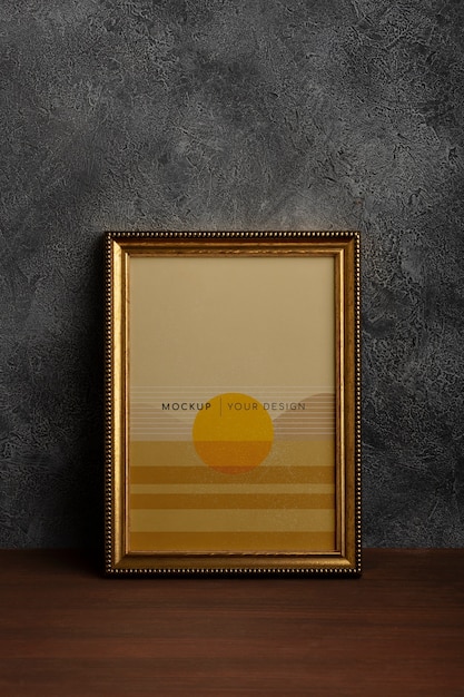 Wooden photo frame mock-up design