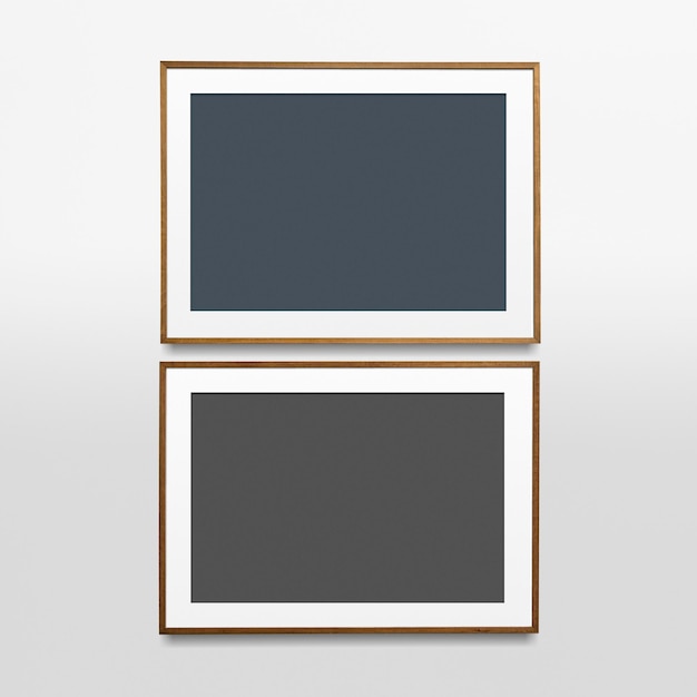 Wooden picture frame mockup illustration