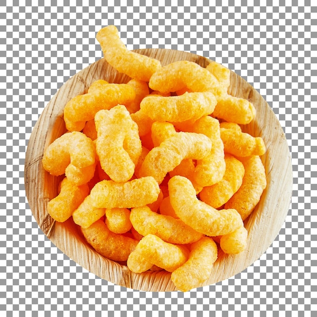 A wooden plate of spiced corn on transparent background