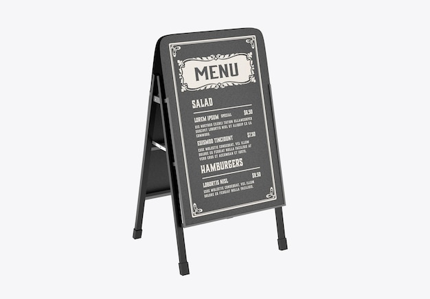 Wooden Restaurant Menu Board Mockup