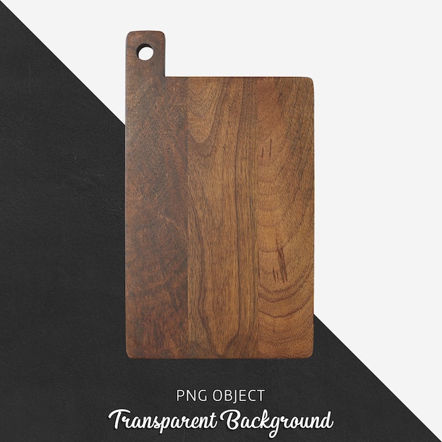 Wooden serving board on transparent background