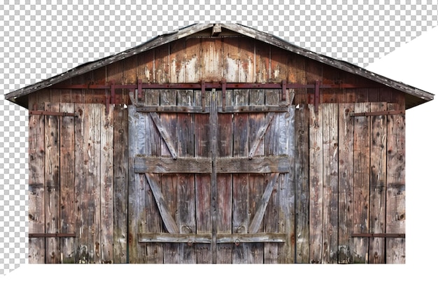 PSD a wooden shed with a cross on the front and the word x on the front