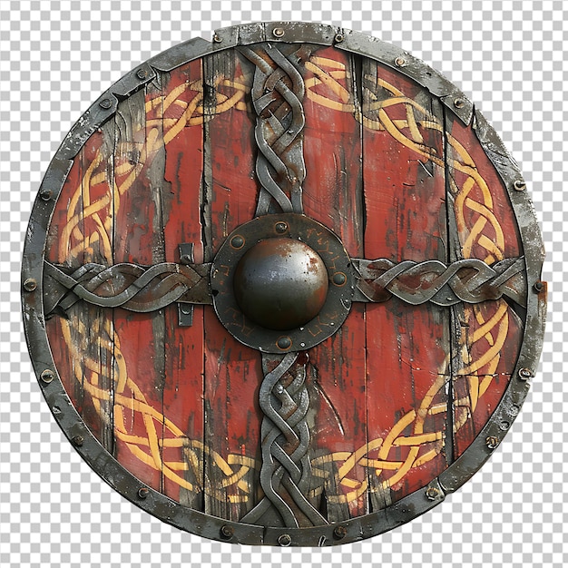 PSD a wooden shield with a chain and a lock on it