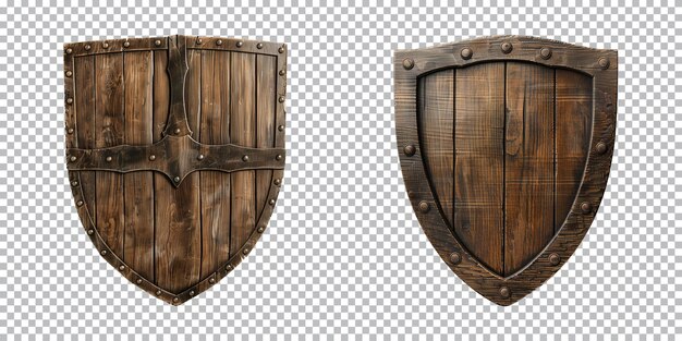 a wooden shield with a wooden handle and a wooden shield